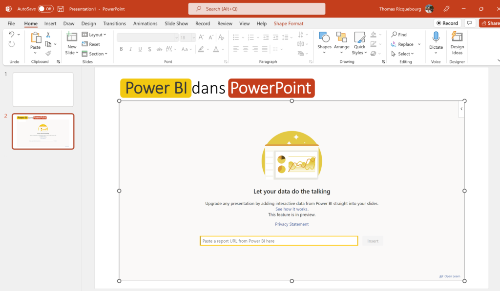 add in power bi dans powerpoint