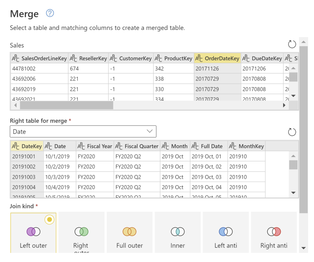 power bi datamart power query jointure