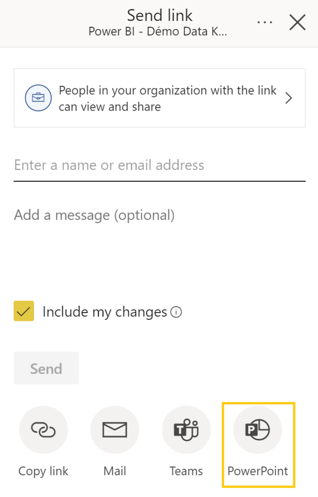 partage url power bi powerpoint
