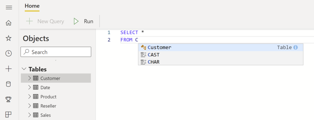 power bi datamart SQL