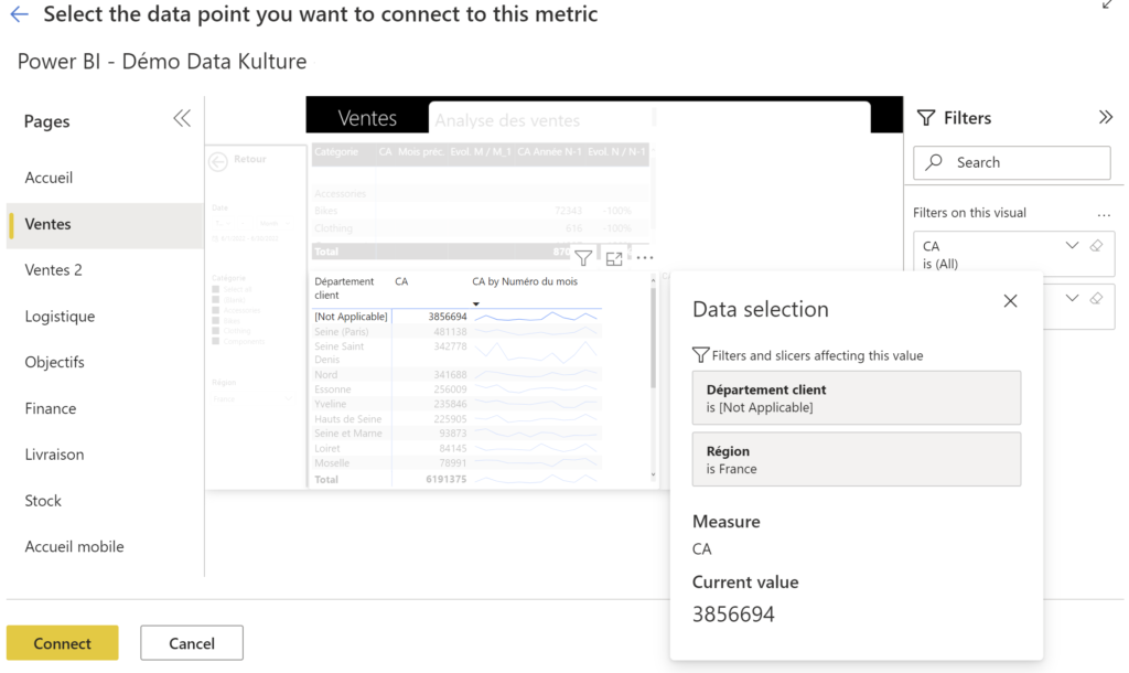 power bi scorecard valeur